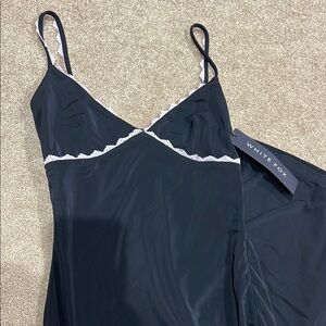 Black with Pink Lace Trim Slip Dress